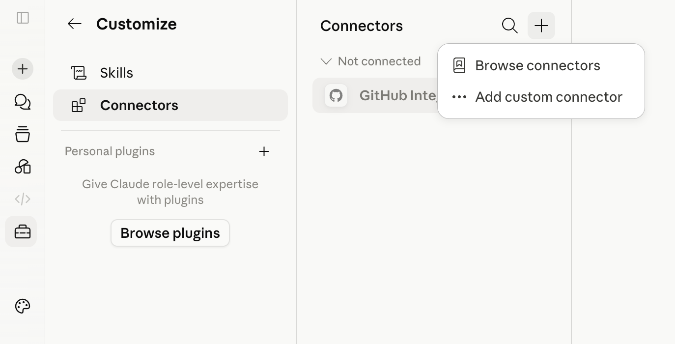 Adding a custom connector in Claude