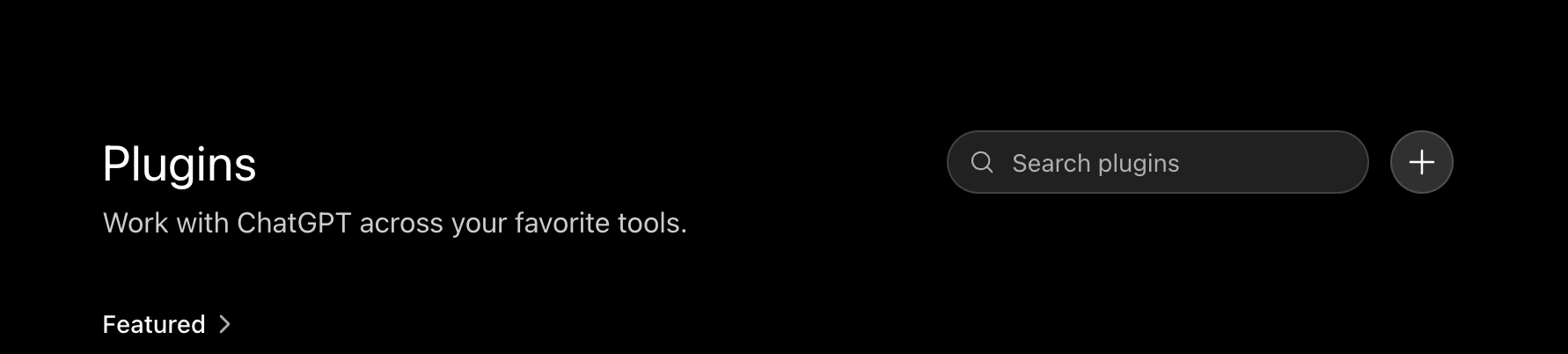 The Create button on the Plugins page