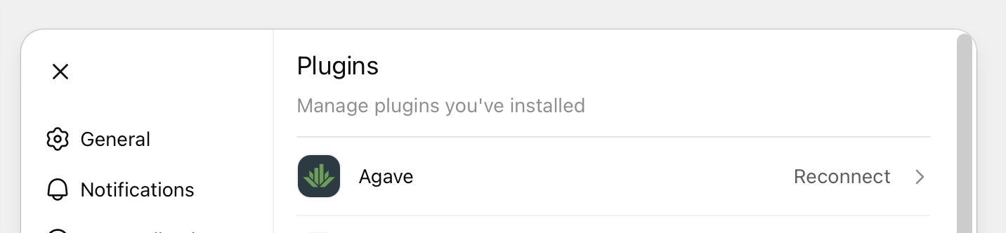 Agave listed under Plugins